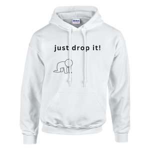 just drop it!™ Kneel Unisex Pullover Hoodie White