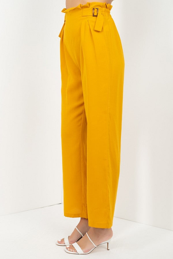 High Waist Paperbag Wide Pants