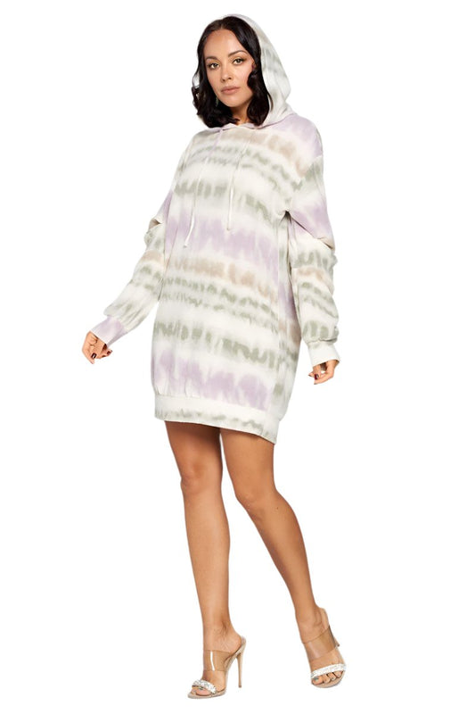 Terry Brushed Print Sweater Dress