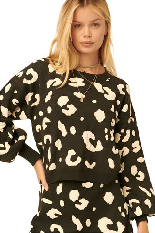 A Leopard Print Pullover Sweater