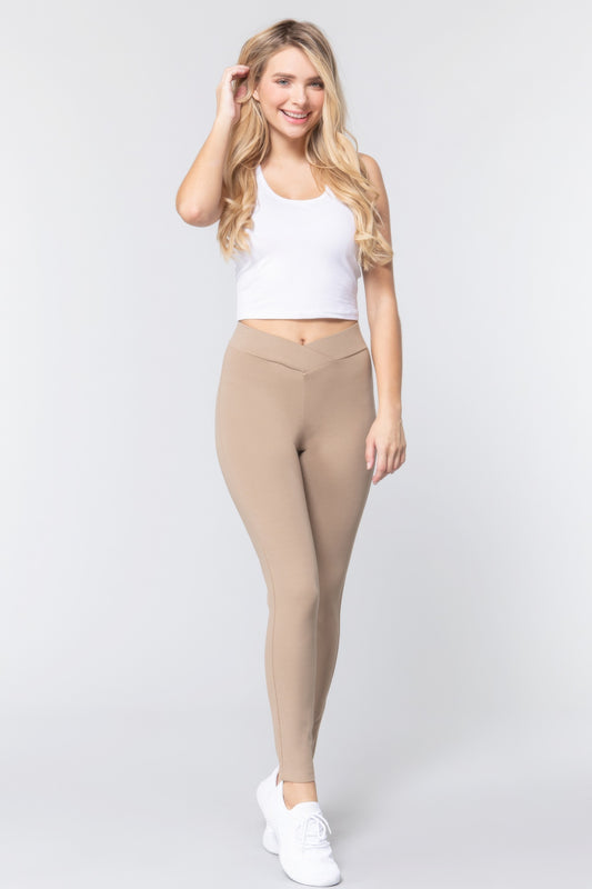 Mid-rise Ponte Pants