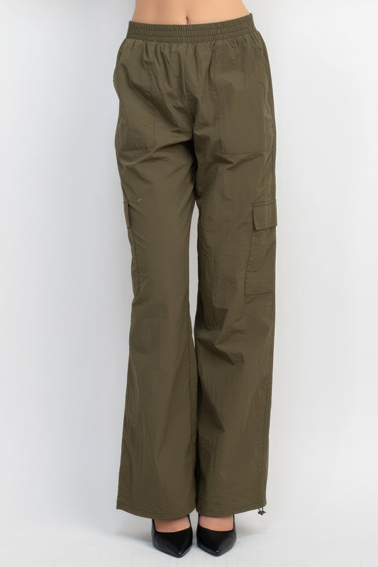 High-rise Cargo Parachute Pants